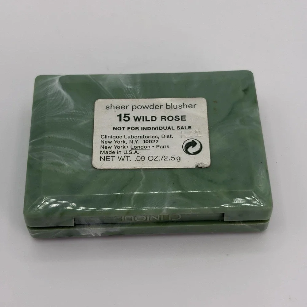 Clinique Vintage Sheer Powder Blusher 15 Wild Rose Travel Size Green